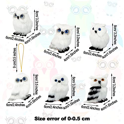Plush Animal Christmas Ornaments Woodland Faux Fur Animal Ornaments Cute Owl Squirrel Hedgehog Raccoon Deer Rabbit Christmas Tree Hanging Ornaments For Christmas Tree Decoration (Owl Style,6 Pieces) #TOP1