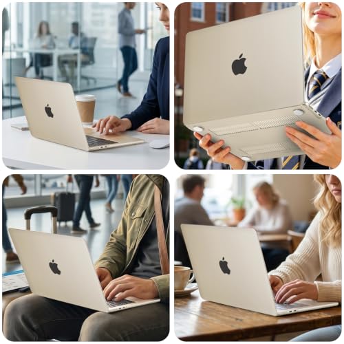 Image of MOSISO Compatible with MacBook Air 15 inch Case M4 M3 M2 2025 2024 2023 | Compatible with A3241 A3114 A2941 with Touch ID, Plastic Hard Shell Case&Keyboard Cover&Screen Protector,Crystal Starlight