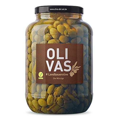 OLIVAS Landbauerolive / 2.500 g (Gallone) * angeschnittene Oliven mit Fenchel - das Naturprodukt Cover