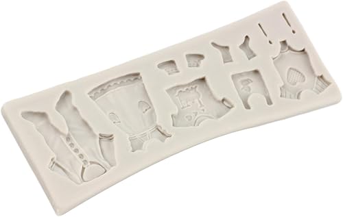 Miniatura 9 de MINFEIDMS Ropa de bebé Moldes de silicona para decoración de tartas, decoración de cupcakes, pasta de goma de chocolate, pasta de polímero de