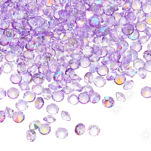 sourcing map 16800 Pcs Wedding Table Scatter Confetti Diamond, 3mm Mini Crystals Acrylic Fake Diamonds Rhinestones for Table Centerpiece Decorations Vase Filler Beads(Light Purple)