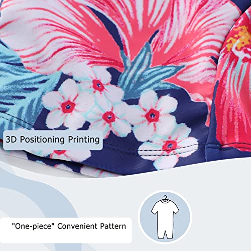 Girls Short Sleeve Rash Guard One Piece Swimsuits Zipper Front Bathing Suit Sun Protection 3-16 Years4