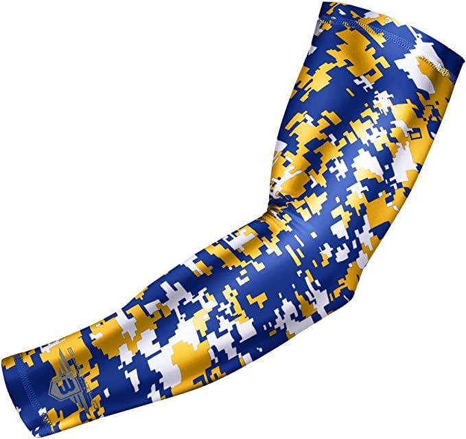Baseball Football Sports Compression Arm Sleeve Royal Yellow White Digital Camo, Youth and Mens Sizes