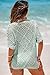 Dokotoo Swimsuit Bathing Suit Cover Up for Women Swimwear 2026 Fashion Summer Tops Off The Shoulder Shirts Short Sleeve Crochet Sweaters Beach Vacation Clothes Casual Solid Coverups Green S