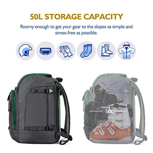 Image of Unigear Ski Boot Bag Backpack for Helmet 50L /70L, Goggles, Gloves, Skis, Snowboard & Accessories