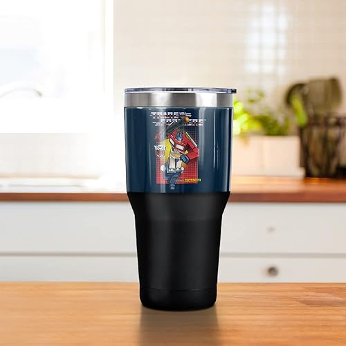 Miniatura 3 de LOGOVISION Transformers Optimus Prime - Vaso de acero inoxidable de 30 onzas, taza de viaje para café, con aislamiento al vacío y doble pared con