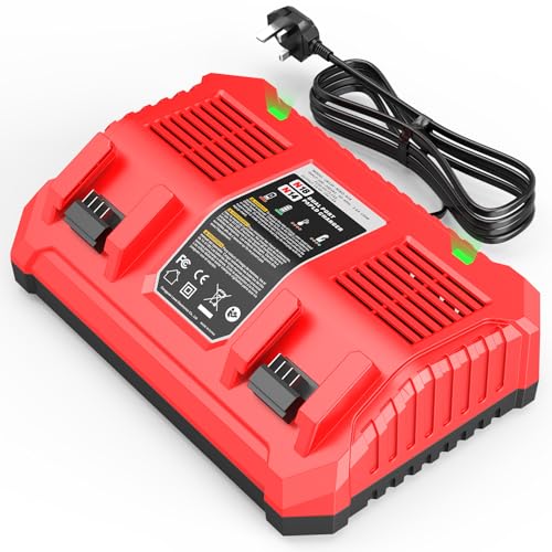 LabTEC M18 2 Port Battery Replacment Charger for Milwaukee 18V Compatible with M18 Battery 48-11-1811 1815 1820 1822 1828 1840 1841 1850