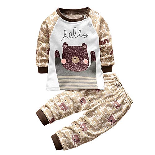Cute newborn infant baby girls boy cartoon print sweats…