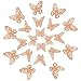 36 PCS Papillons Papiers Décoration, 3D Décorations de Papillons Papillon Stickers Murale Stickers Autocollants Muraux Paillette Métallique d'Art pour Décoration de la Maison (Rose Or)