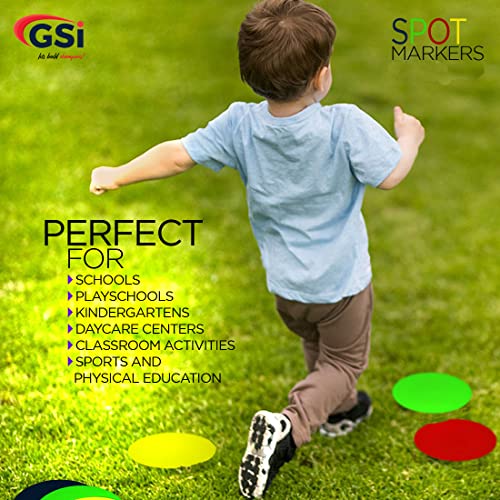 Image of GSi Spot Markers - Non-Slip Non-Toxic Poly Spots - Floor Markers for PE, Sports & Classroom Activities