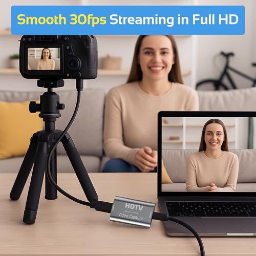 Image of Video Capture Card, HDMI to USB Audio Video Capture Cards, 4K30fps Input, 1080P60fps Game Capture Card for Streaming, Video Conferencing, Gaming, on OBS and More, for Windows Mac OS System