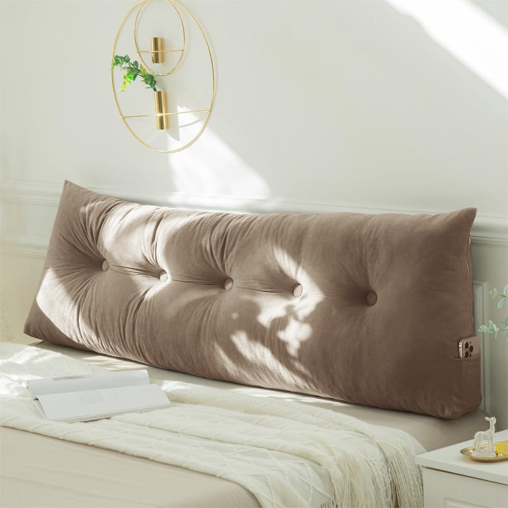 Wedge Reading Pillow, 150x40x12cm Large Triangular Back Support Headboard Cushion for Bedroom, Thick Soft Sofas Chairs Lumbar Pillow, Long Bolster Body Support Cushion