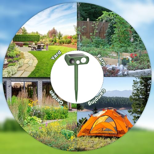 Pimag Solar Ultrasonic Animal Repellent Outdoor, Deer Repellent Devices Motion Detection, Waterproof Cat Squirrel Mouse Raccoon Dog Bird Repellent Deterrent With Led Flash Light For Yard Farm Garden thumb #5