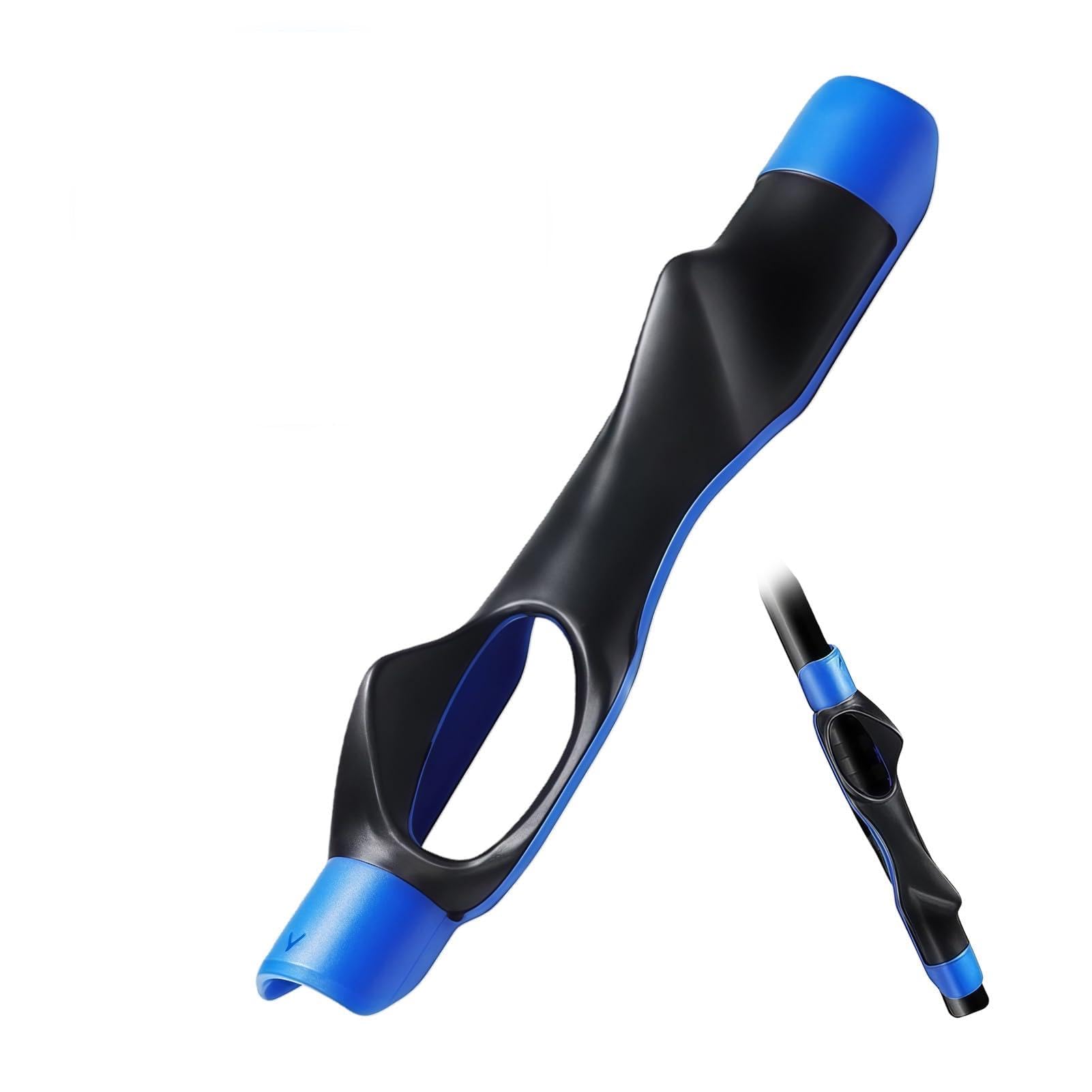 Golf Grip Training Aid, Golf Grip Trainer Rubber for Correct Hand Position Lightweight Anti-Slip Grip Trainer Golf Ideal for Right-Handed Develops Muscle Memory Enhanced Golfing Skills (Black+Blue)