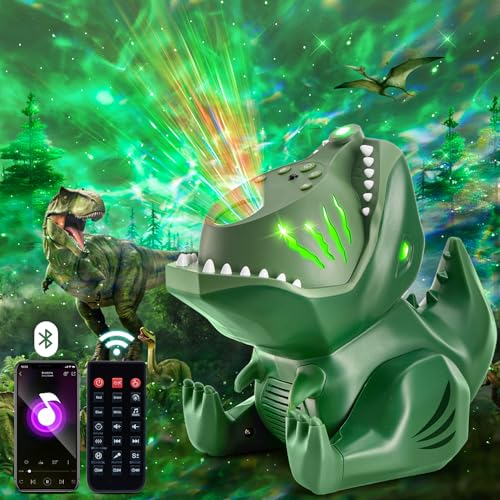 Dinosaur Galaxy Projector for Bedroom,144 Lighting Modes Star Projector for Kids Galaxy Lights for Bedroom, 22 White Noise+5.3 HiFi Bluetooth+Remote Speaker Stars for Ceiling