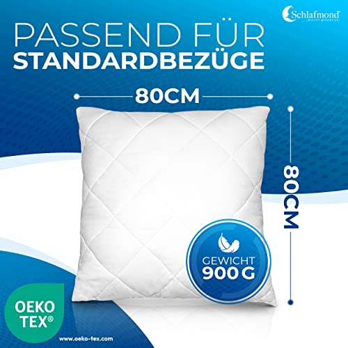 Medicus Clean Allergiker Kopfkissen 80x80 cm - Baumwoll Kissen mit Hohlfaserkugel Füllung - Waschbar bis 95 Grad - OEKO-