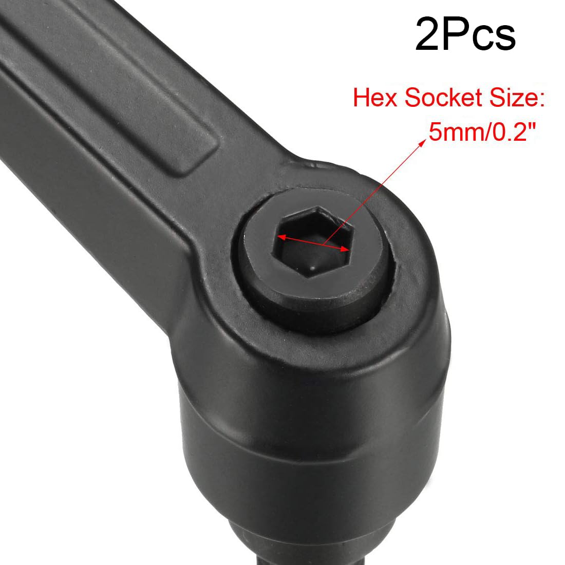 TA-VIGOR 2Pcs Adjustable Clamping Lever Handles, M10 x 25mm Locking Quick Release Push Button Ratchet Screw Knobs - Image 4