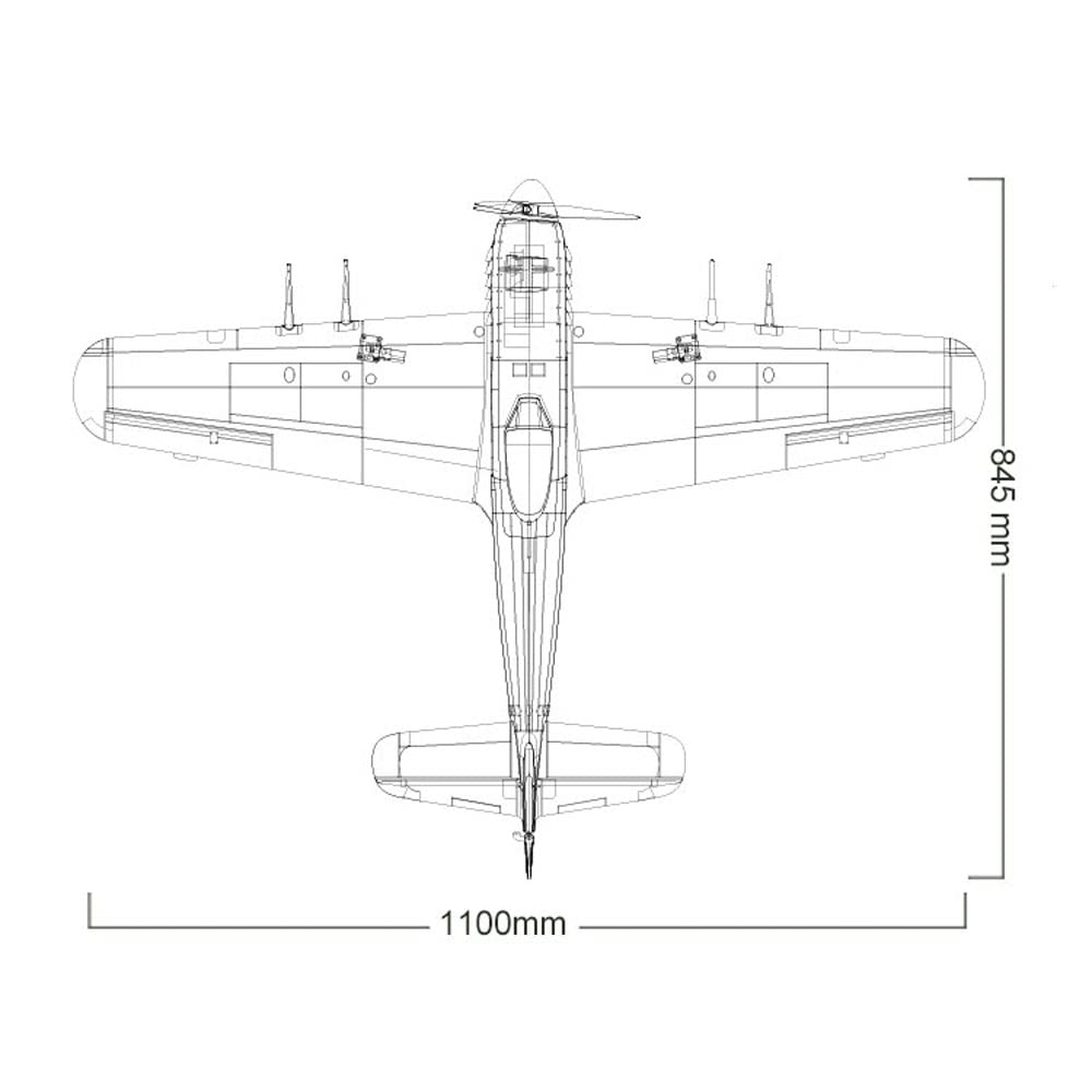 Zdalnie sterowany samolot 6-kanałowy pilot zdalnego sterowania Samolot 1100 mm (43,3 cala) Rozpiętość skrzydeł Gotowy do lotu Zdalnie sterowane samoloty dla dorosłych, zdalnie ster