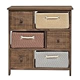 Korpus aus braun lackiertem Paulownia Holz im Shabby Antik Look