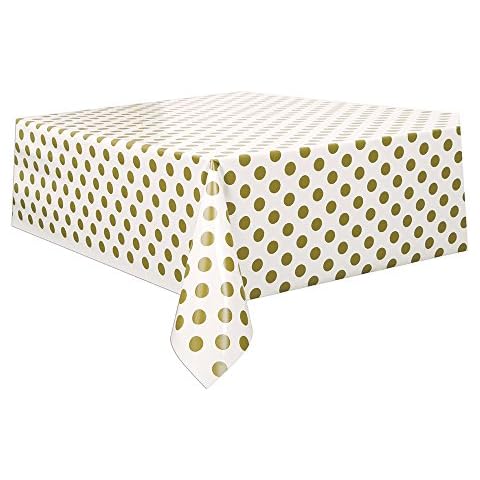 Gold Polka Dots Rectangular Table Cover for Events Cover