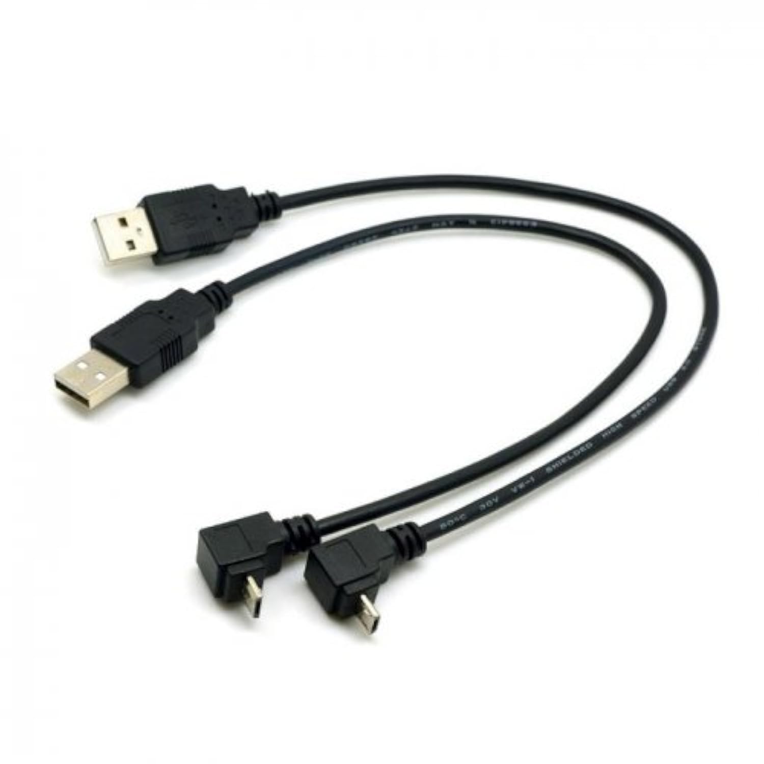 Cablecc 2pcs/lot USB 2.0 Male to Micro USB Up & Down Angled 90 Degree Cable 30cm for Cell Phone Tablet,Black (Up Angled+Down Angled) (B01787LBF0) Amazon Price History, Amazon Price Tracker