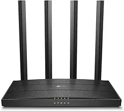 Roteador Gigabit Wi-Fi TP-Link Archer C6 Dual Band 2,4/5Ghz AC1200, Mu-Mimo, Controle dos Pais, Beamforming, WPA3, Agile Config, OneMesh, 4 antenas fixas 5dBi, Preto