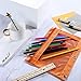 Boao 24 Pcs Pencil Pouch for 3 Rings Binder Pencil Bags Bulk with Zipper Colorful Case Stationery Bag with Clear Window for Office Supplies