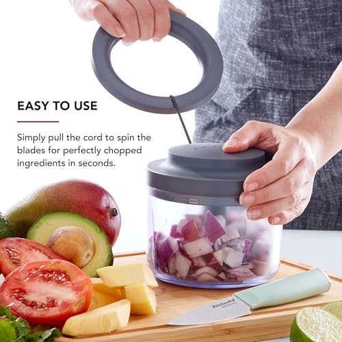 KitchenAid Manual Food Chopper, Charcoal Gray, 3.8 Cups - Thumbnail 3