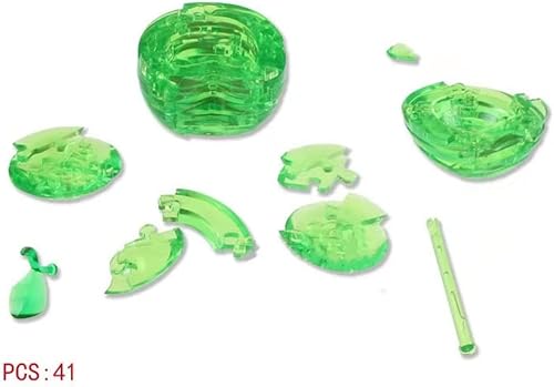 Miniatura 4 de Rompecabezas de cristal 3D, rompecabezas de cristal para rompecabezas de 16 años en adelante (verde manzana)