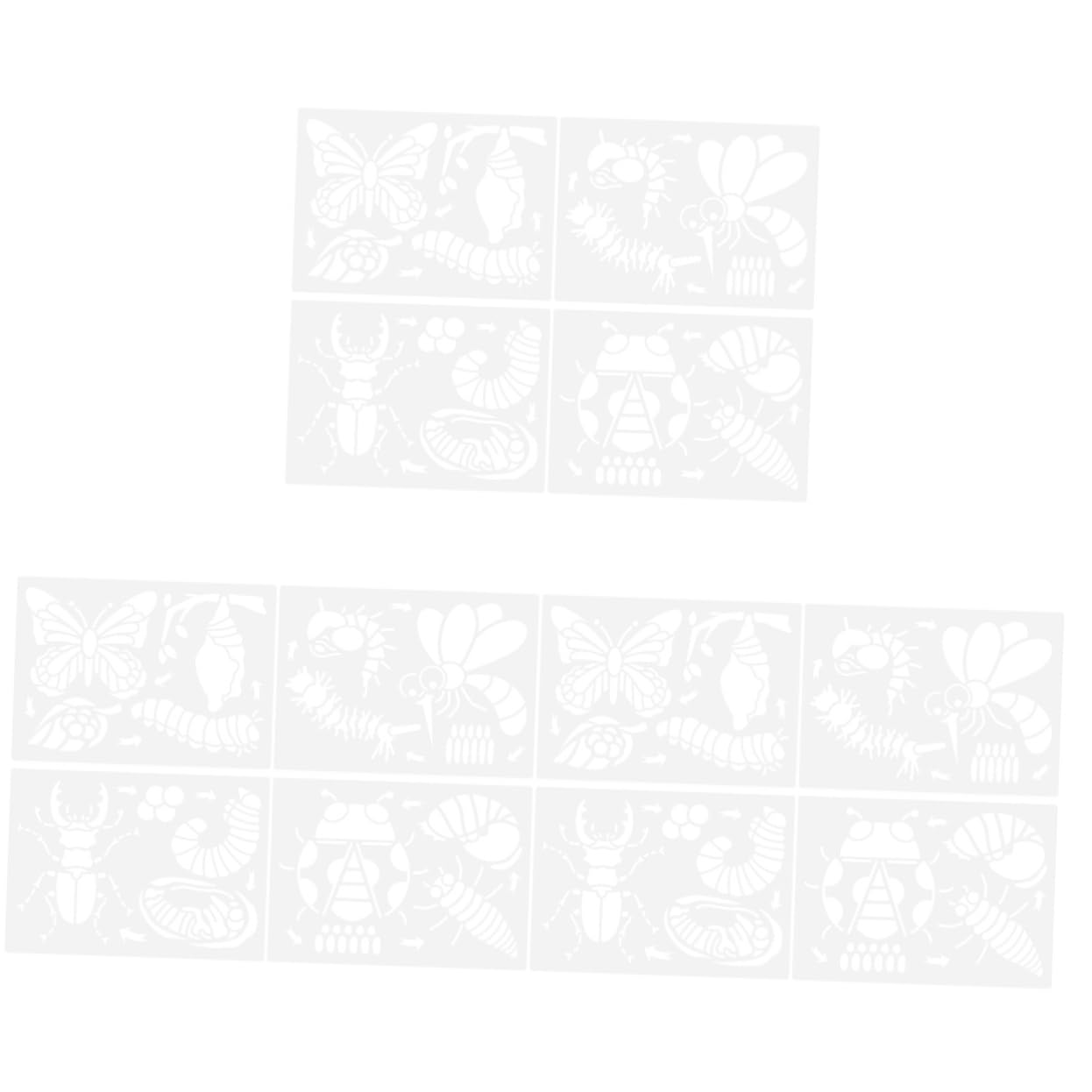 SHINEOFI 3 Set Di Stencil Riutilizzabili Per Animali Per Bambini 4 Modelli Di Ciclo Di Crescita Stencil Per Pittura E Disegno Per Bambini Forniture Per Artigianato 4 Fogli*3