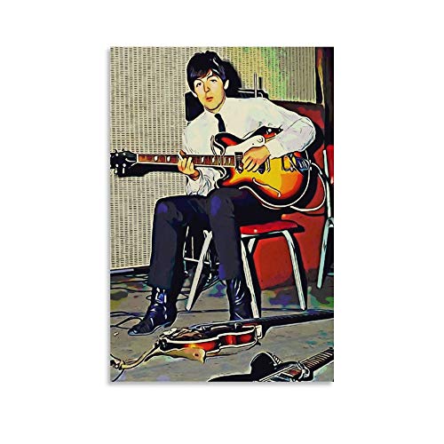 ASDYO Paul McCartney Poster sur toile du groupe de rock The Beatles 20 x 30 cm - Les Beatles, Paul McCartney, John Lennon, RIngo Starr, George Harrison ASDYO Paul McCartney Poster sur toile du groupe de rock The Beatles 20 x 30 cm