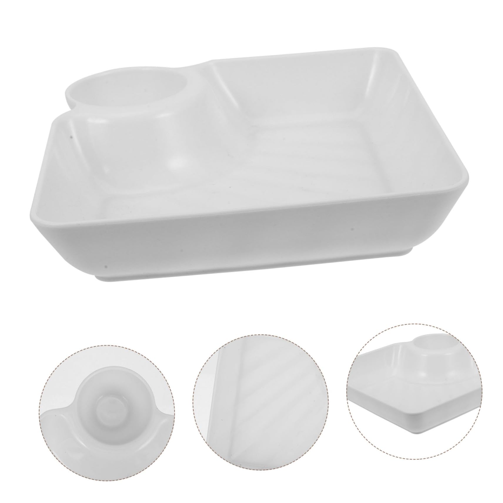 Unomor Stylish 5pcs Sushi Plate Dipping Sauce Compartment Chips and Dip Plates for Modern Dumpling Serving Trays
