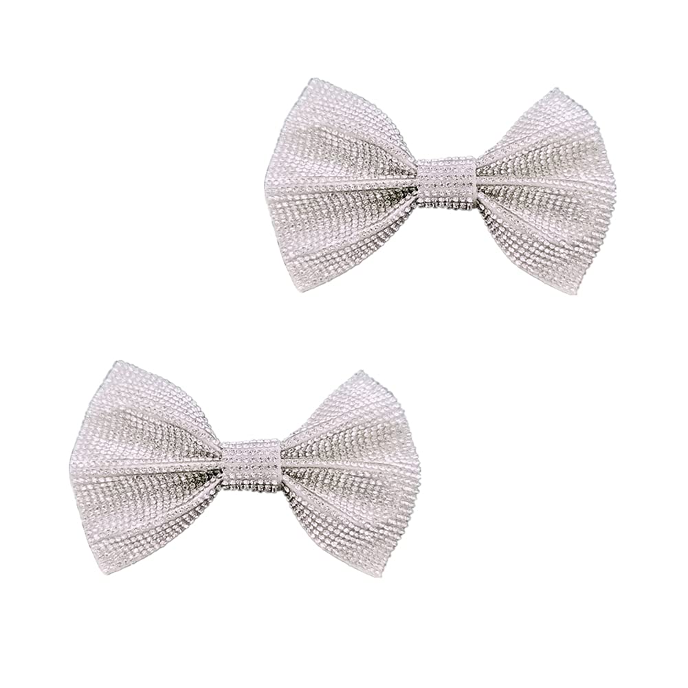 MLAVXCC2Pcs Rhinestone Crystals Bow Shoe Decoration Accessories for Wedding Bridal Shoes Clutch Dress Decor
