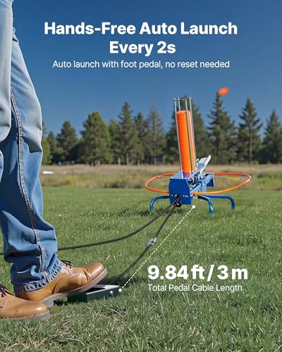 Image of VEVOR Clay Pigeon Thrower, Automatic Skeet and Trap Launcher with Adjustable Angle & Foot Pedal for Clays Throwing Shooting Sports