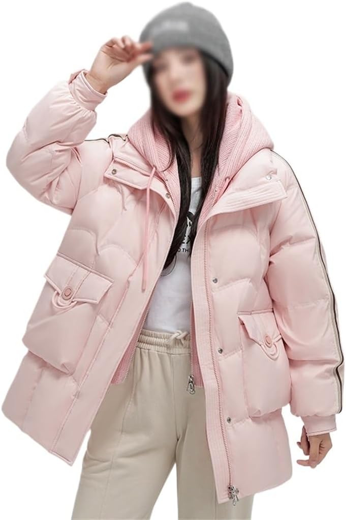 Women Ladies Fall And Winter Down Jacket Thickened Warm Short Section Casual Outdoor Workwear Jacket