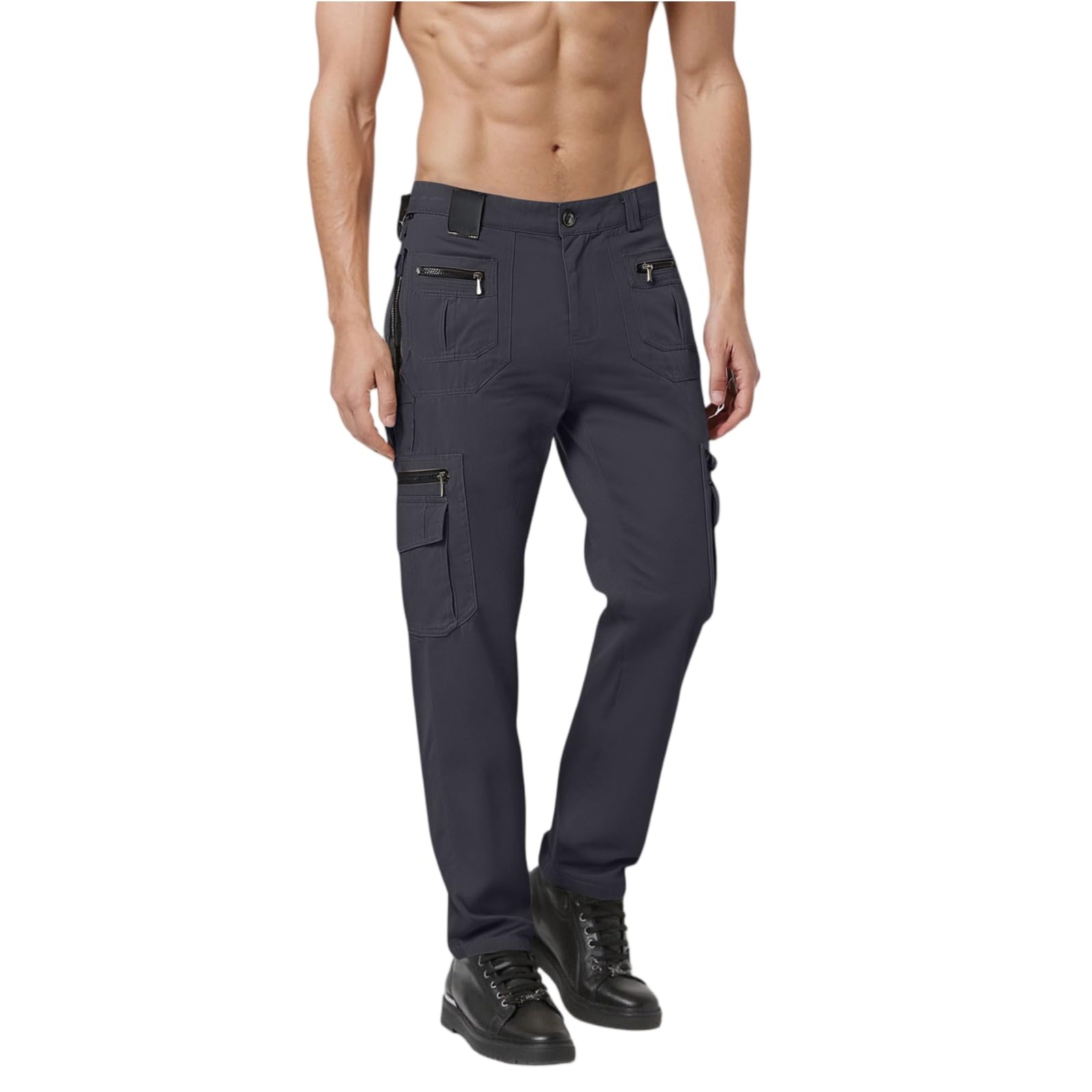 Generisch Herren Taktische Hose wasserdichte Cargo Hose | Outdoor Arbeitshose Mehrtaschen Wanderhose Angeln Camping Freizeithose (Gürtel Nicht enthalten)