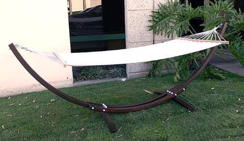 New Deluxe Curved Arc Cypress Wooden Hammock Stand W Hammock