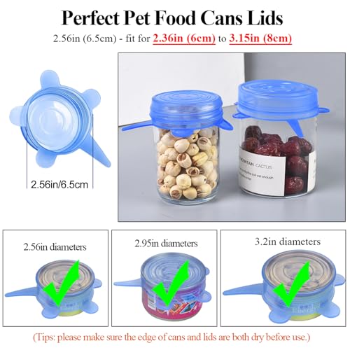 Adpartner Silicone Can Lids (10 Pack, All 2.6'' Diameter), Reusable Silicone Stretch Lids for Pet Food Cans, BPA-free Seal Can Covers for Yogurt Jars Soda Regular Mason Jars Canned Pet Foods by Adpartner - Image 2