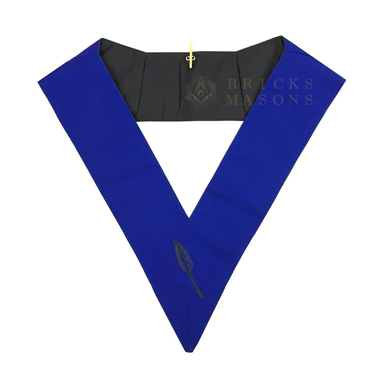 BRICKS MASONS Assistant Secretary Blue Lodge Collar - Royal Blue
