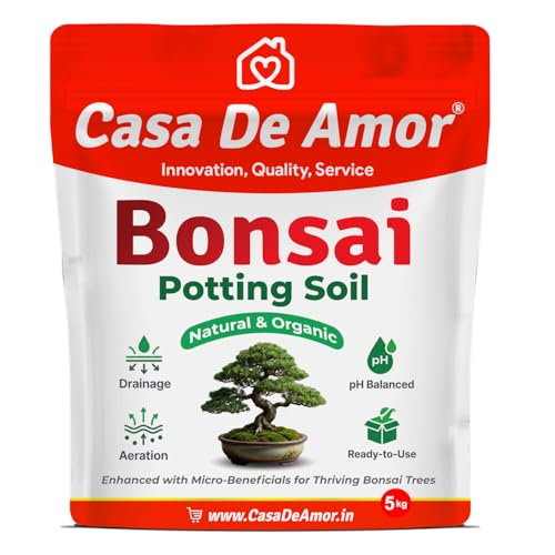 Image of Casa De Amor Organic Bonsai Potting Soil Mix 5 kg - Ready to Use Bonsai Soil for Indoor & Outdoor Bonsai Plants | Well Draining, Nutrient Enriched Bonsai Growing Medium
