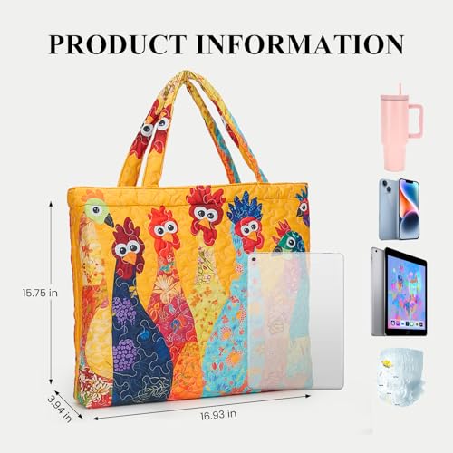 Bolsos tote acolchados para mujer, bolsa de hombro grande con estampado único, estilo vintage hobo para compras miniatura 4