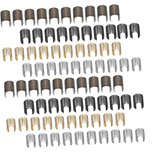 JEWEDECO Jewelry Making Supplies 160pcs Leather Rope Clips Macrame Cord Metal Fasteners Easy to Use for DIY Craft