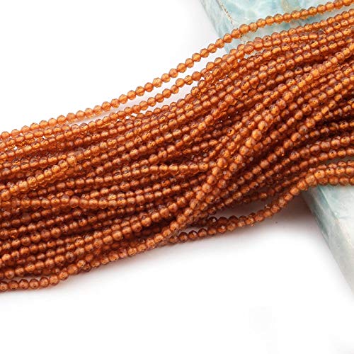 Piedras preciosas de hessonita natural facetada, 5 hilos de gemas naranjas para joyería 3