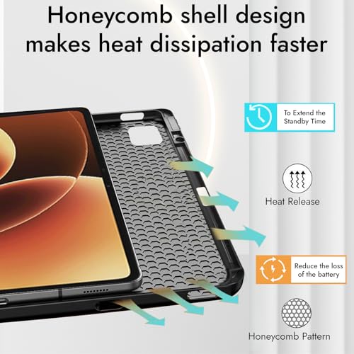 Image of Robustrion Cover for Xiaomi Pad 8 /8 Pro /Xiaomi Pad 7 /7 Pro Cover Case with [Pencil Holder], Folio Flip Cover with Tablet [Auto Sleep Wake] - Night