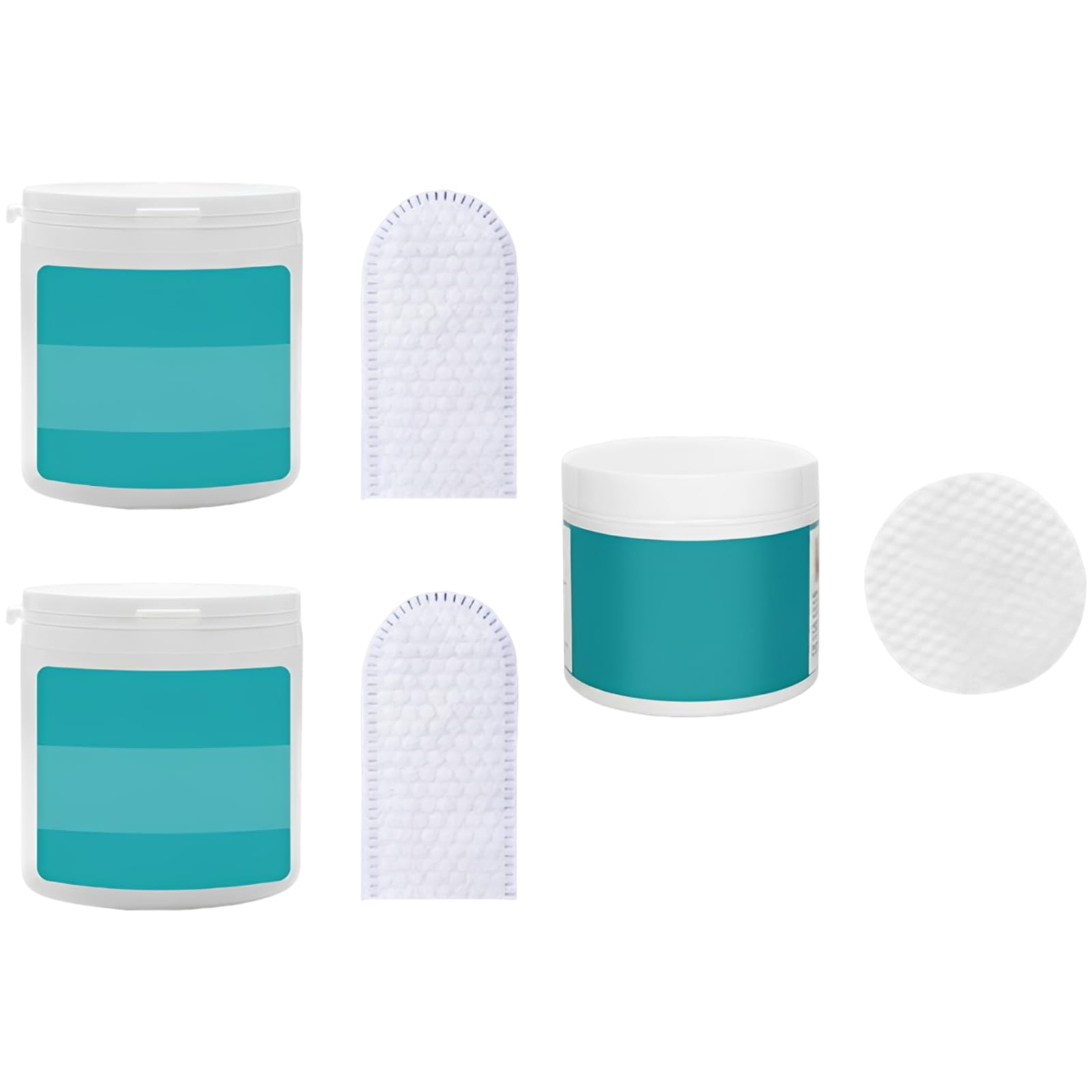 Lingettes pour yeux, oreilles et dents pour animaux, lot de 100 pads pour les yeux, 50 lingettes doigt pour les oreilles, 50 pads pour les dents, contenants 2,8 x 2,8 x 2,4 in et 3,0 x 2,0 x 3,3 in,