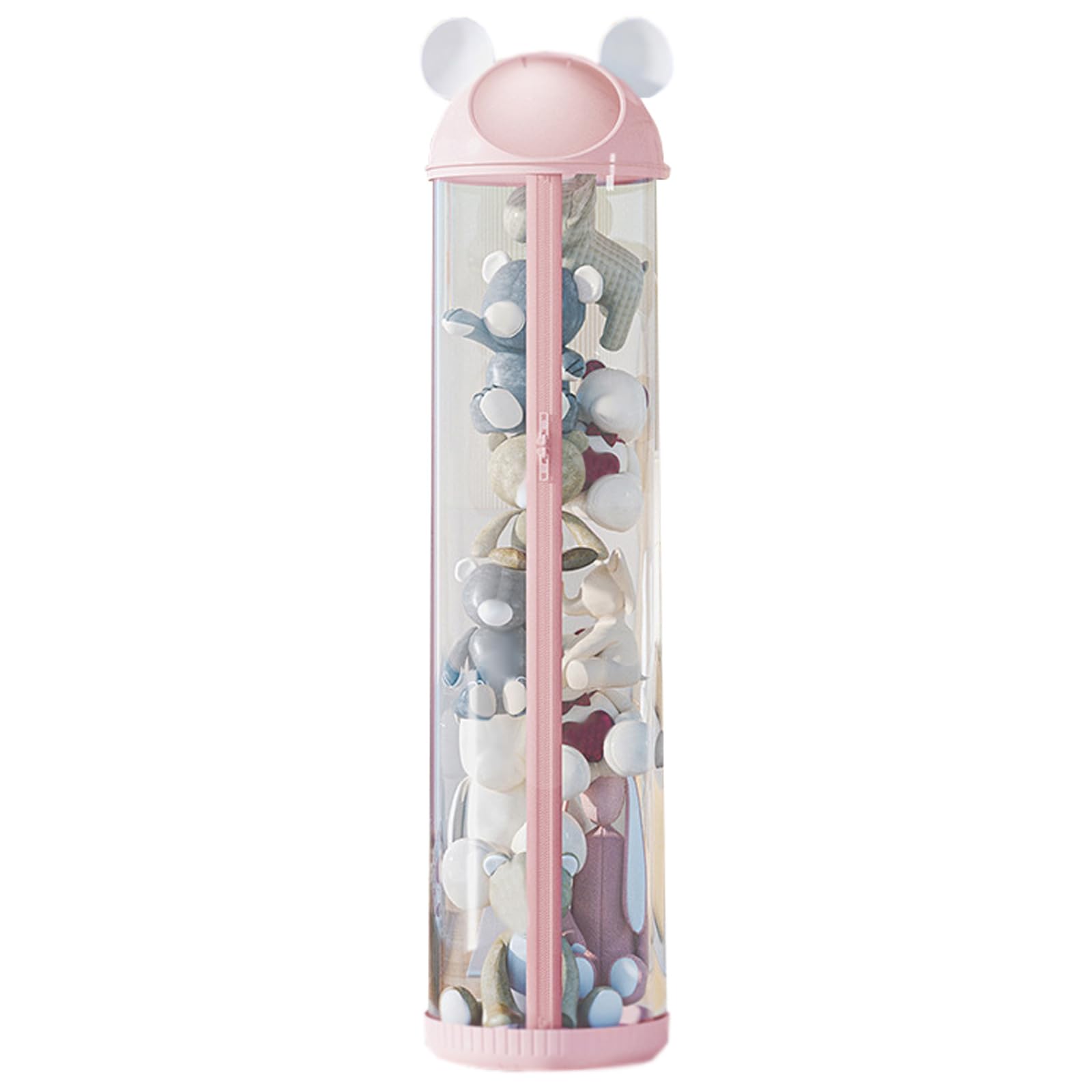 Tubo per Riporre Giocattoli,Porta Peluche Organizer A Tubo,Conservazione degli Animali di Peluche,Tubo Portaoggetti Verticale Trasparente,con Cerniera,per Organizzazione Giocattoli