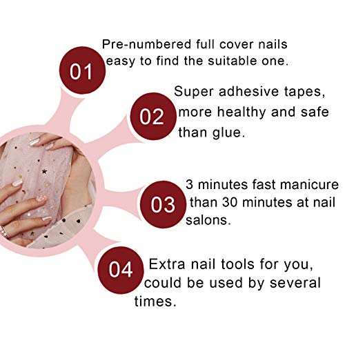 VIVID STELLA Künstliche Nägel Perle Nägel Zum Aufkleben 30 Stück Acryl Nagelset Vollständiges Kunstnägel Press on Nail… – Bild 6