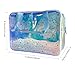 TotePrint TPU Holografisch Blau Durchsichtiger Stern Großer Kosmetikbeutel und Reisetasche mit Griff, langlebiges TPU-Material, Reißverschluss-Design - Ideal für Make-up, Reise-Essentials