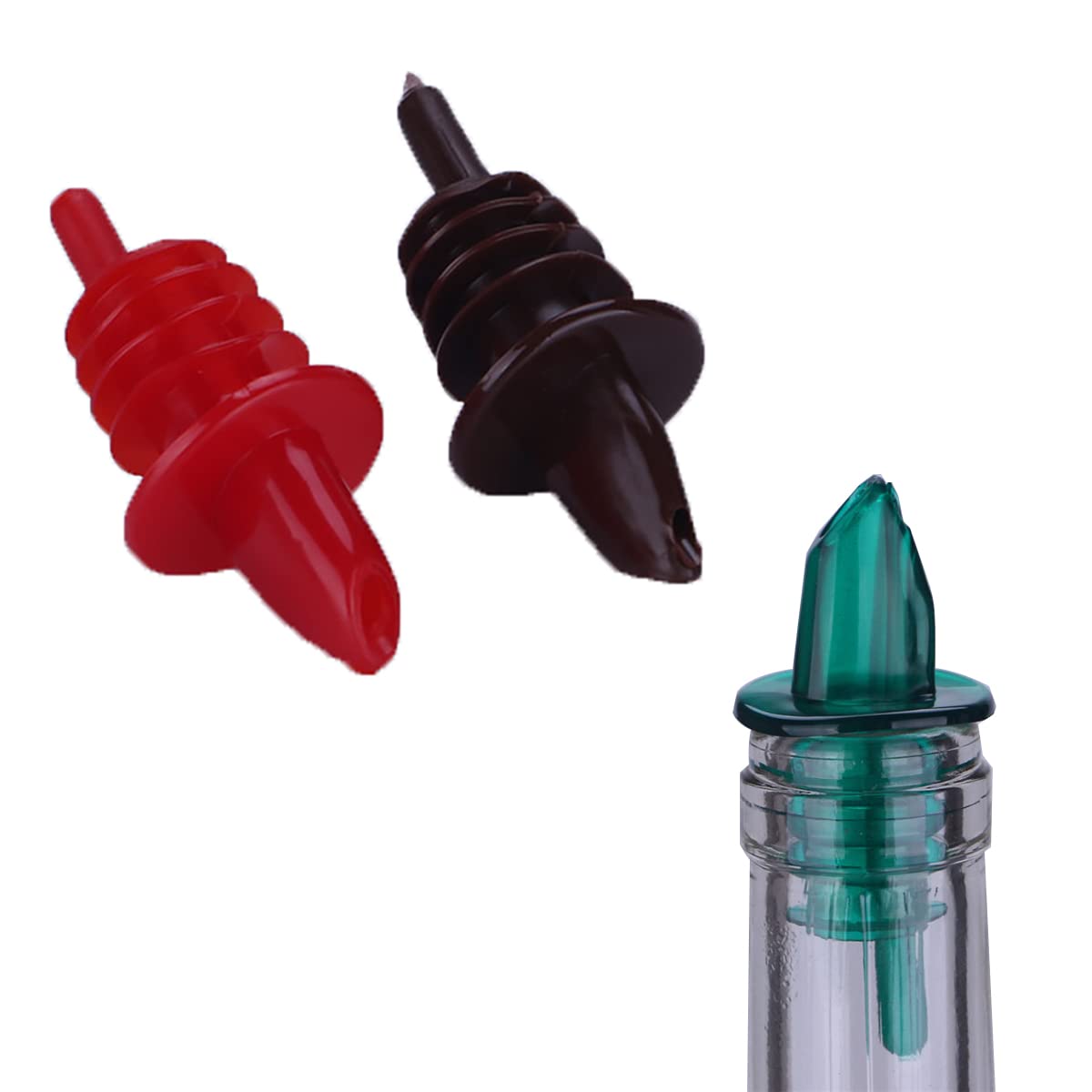 Liquor Spirits Pourer, 4PCS 7mm Rubber Red Wine Decanter, Random Color Wine Bottle Pourer, Bottle Stopper for Pours Liquid, Olive Oil, Wine, Vinegar (Random Color)