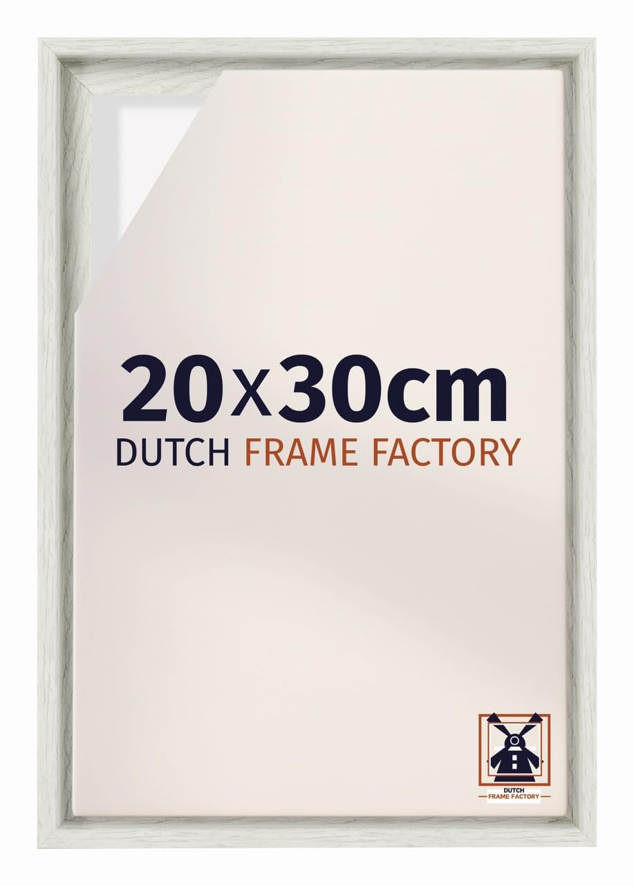Dutch Frame Factory - Schattenfugenrahmen 20x30 - White Wash - Rahmen für Leinwand Bilder auf Keilrahmen - MDF - Lausanne